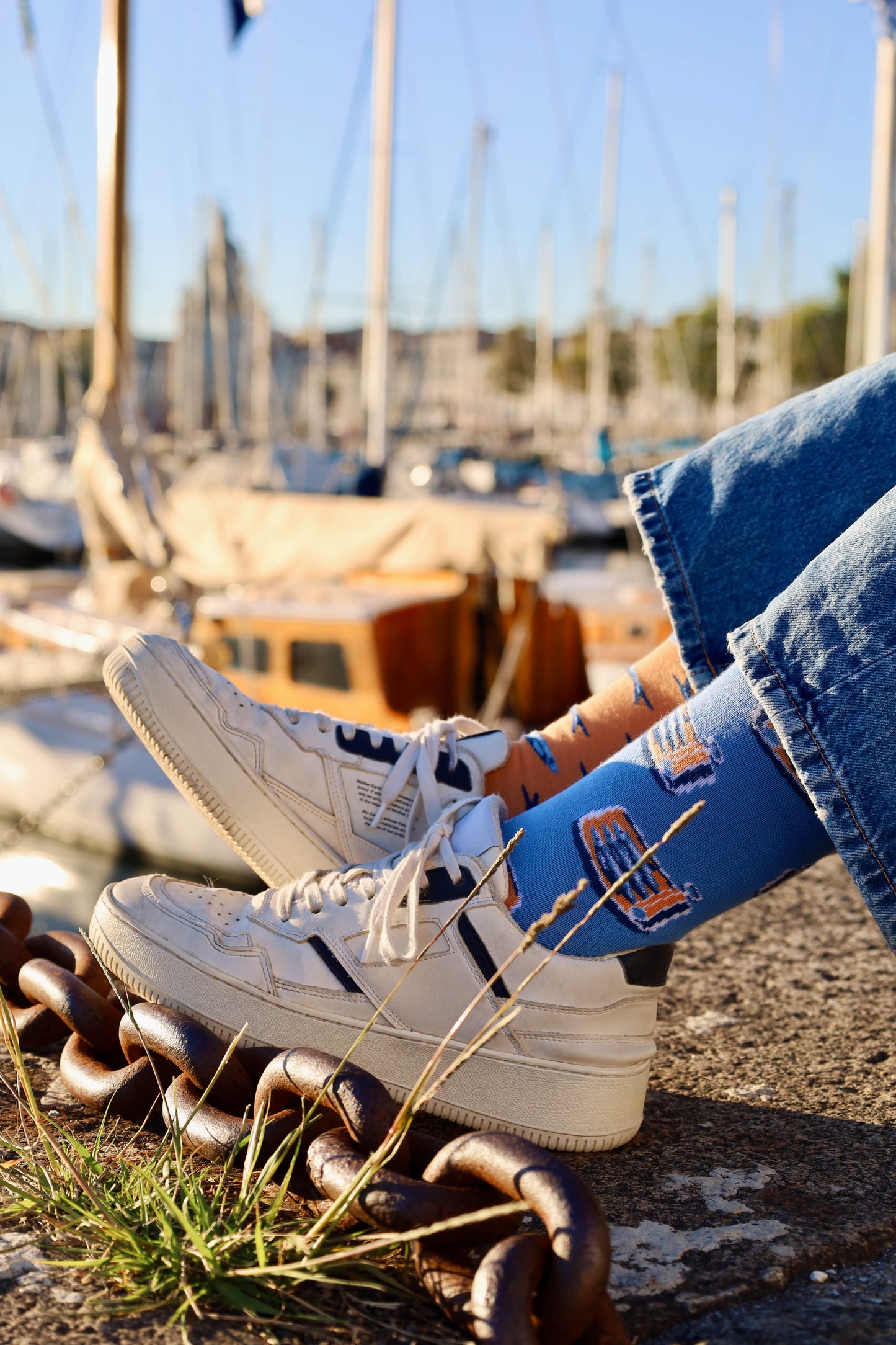 Chaussettes à Motifs de Boîte de Sardines