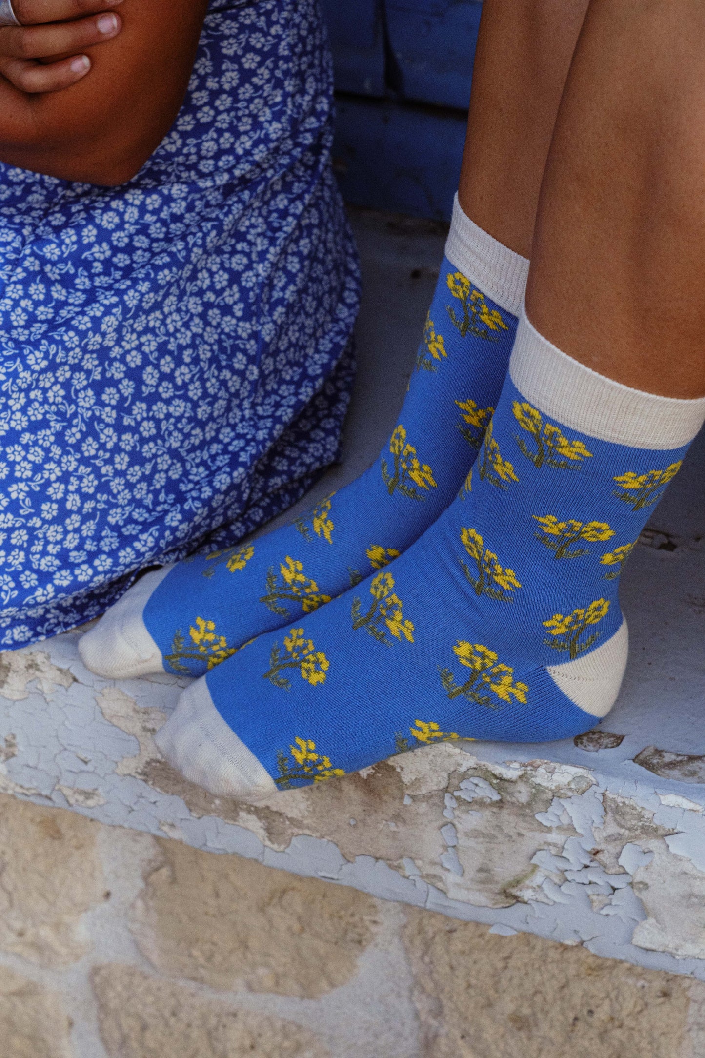 Chaussettes à Motifs de fleurs d'Immortelles