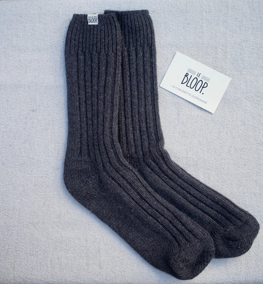 Chaussettes Anthracite en Cachemire et Laine Mérinos