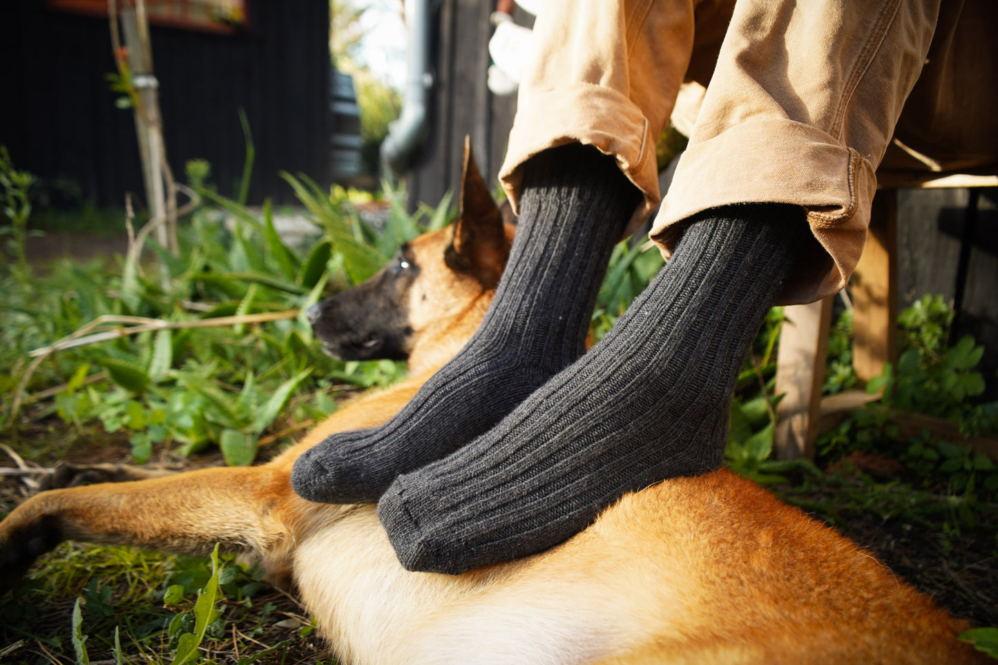 Chaussettes Anthracite en Cachemire et Laine Mérinos