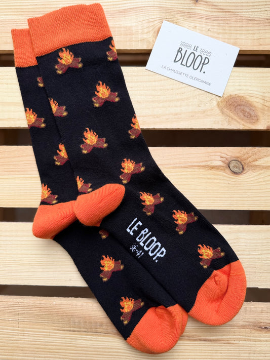 Chaussettes à Motifs de Feu de Camp