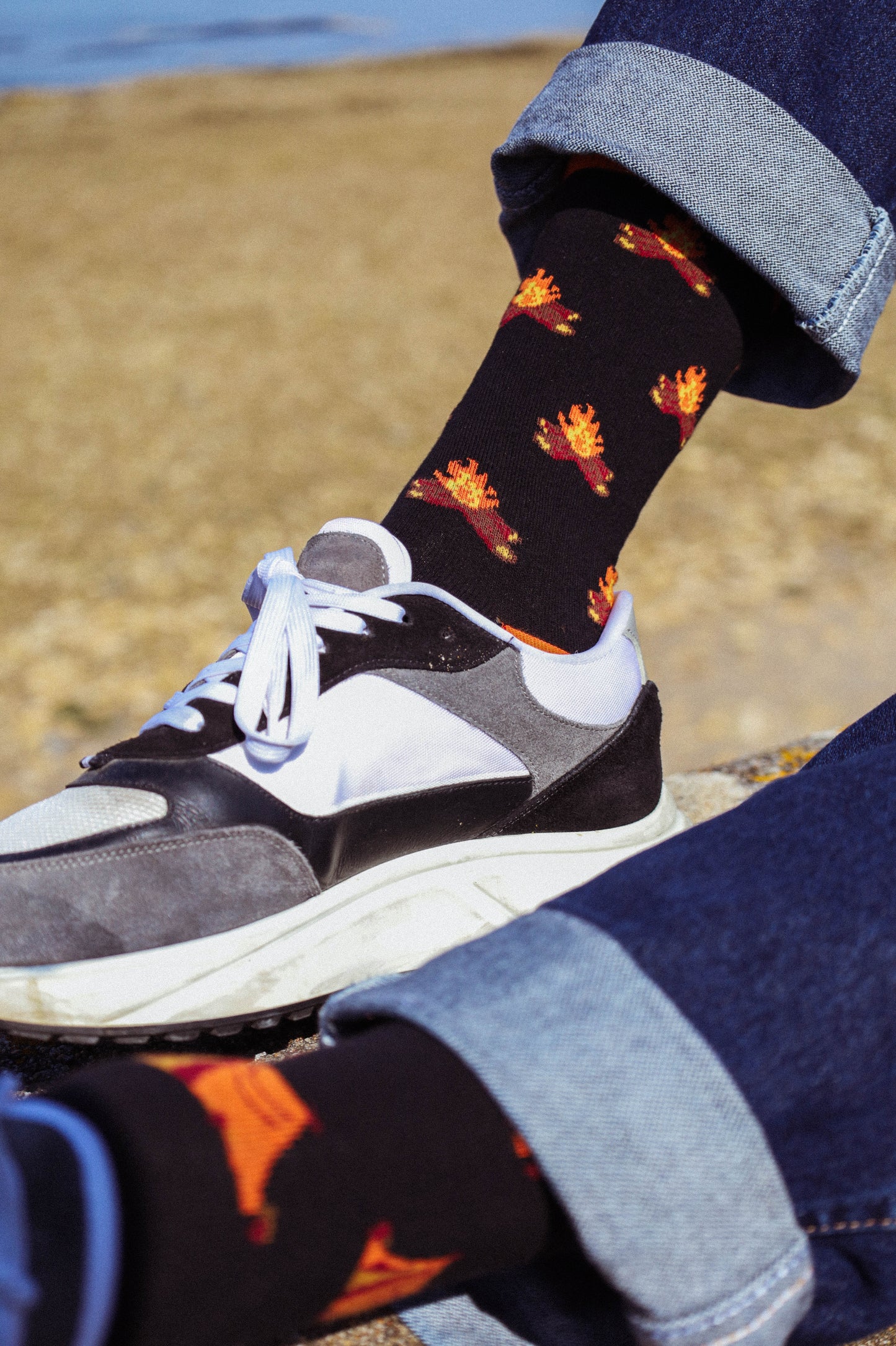 Chaussettes à Motifs de Feu de Camp