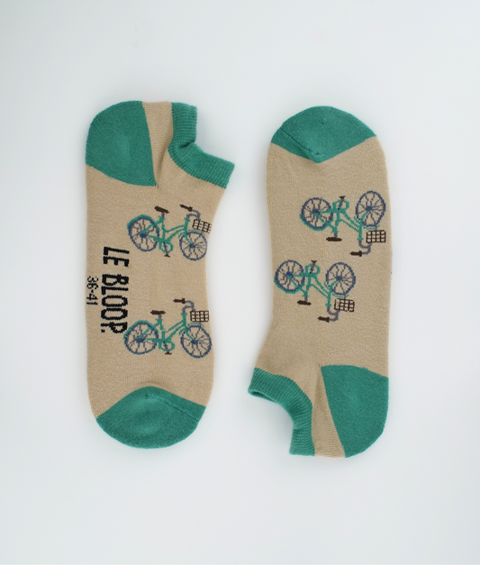 Socquettes fantaisie en coton biologique avec imprimé de vélos