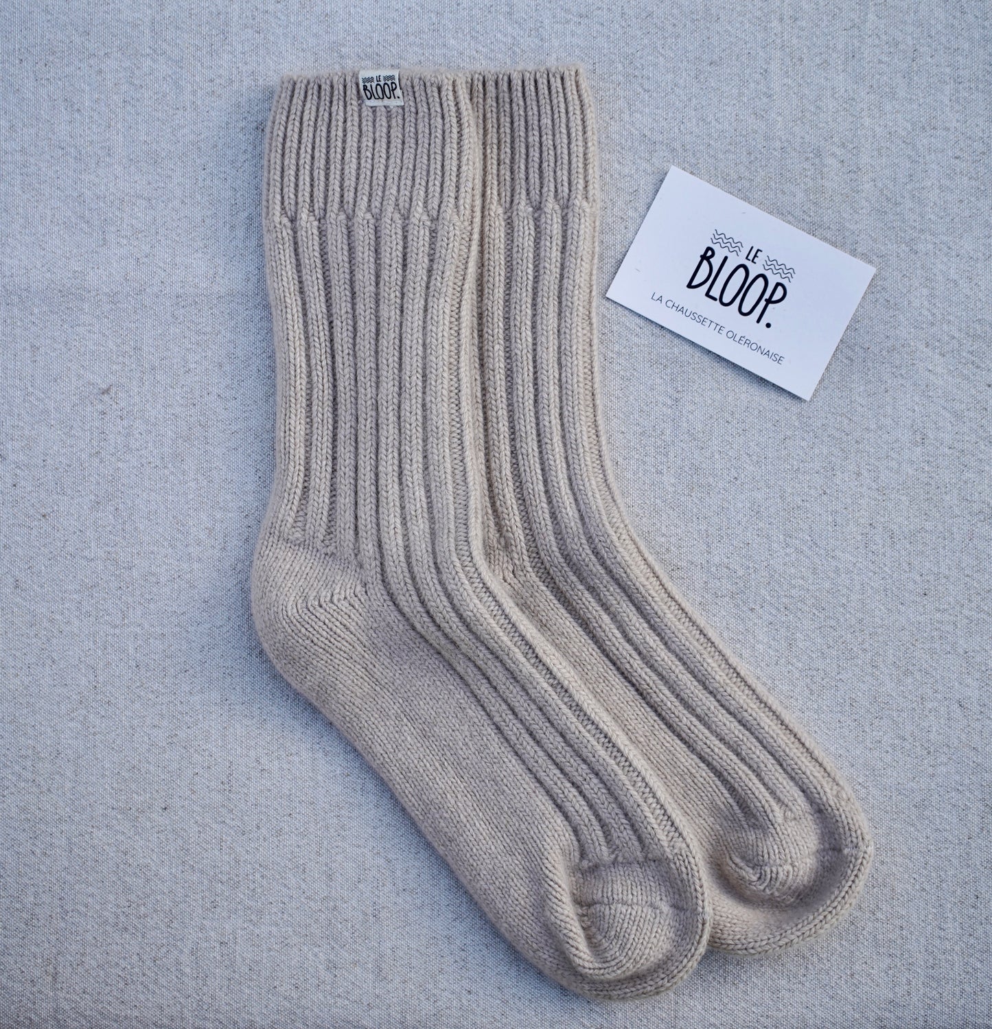 Chaussettes Beige en Cachemire et Laine Mérinos