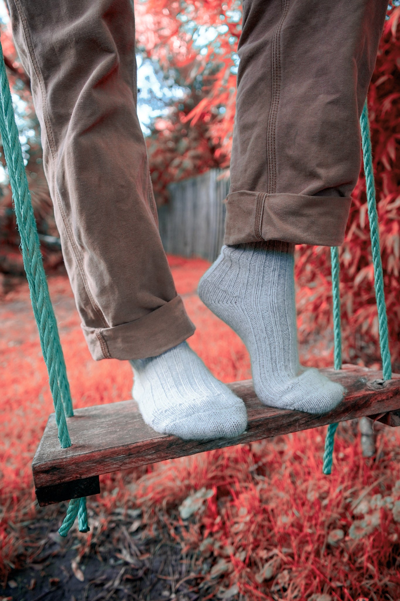 Chaussettes Grises en Cachemire et Laine Mérinos