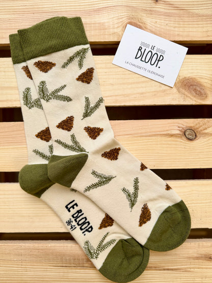 Chaussettes à Motifs de Pommes de Pin