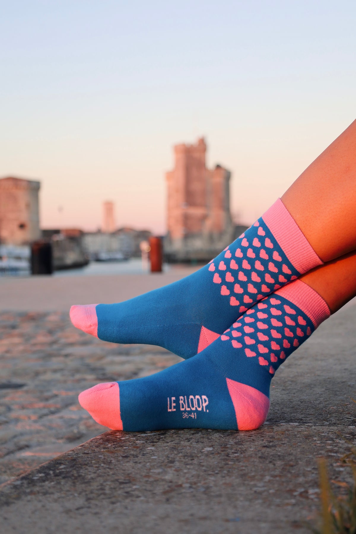 Chaussettes à Motifs de Coeurs