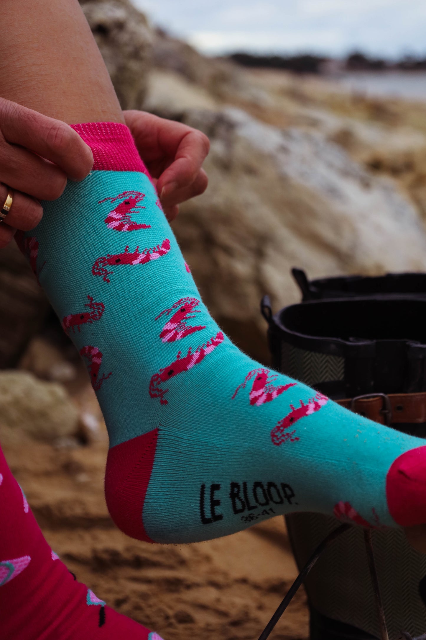 Chaussettes à Motifs de Crevettes