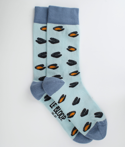 Chaussettes fantaisie en coton biologique avec motif de moules