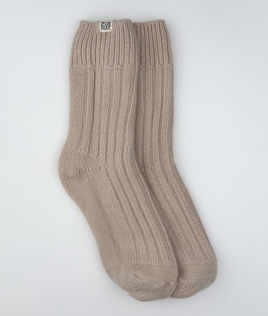 Chaussettes Beige en Cachemire et Laine Mérinos