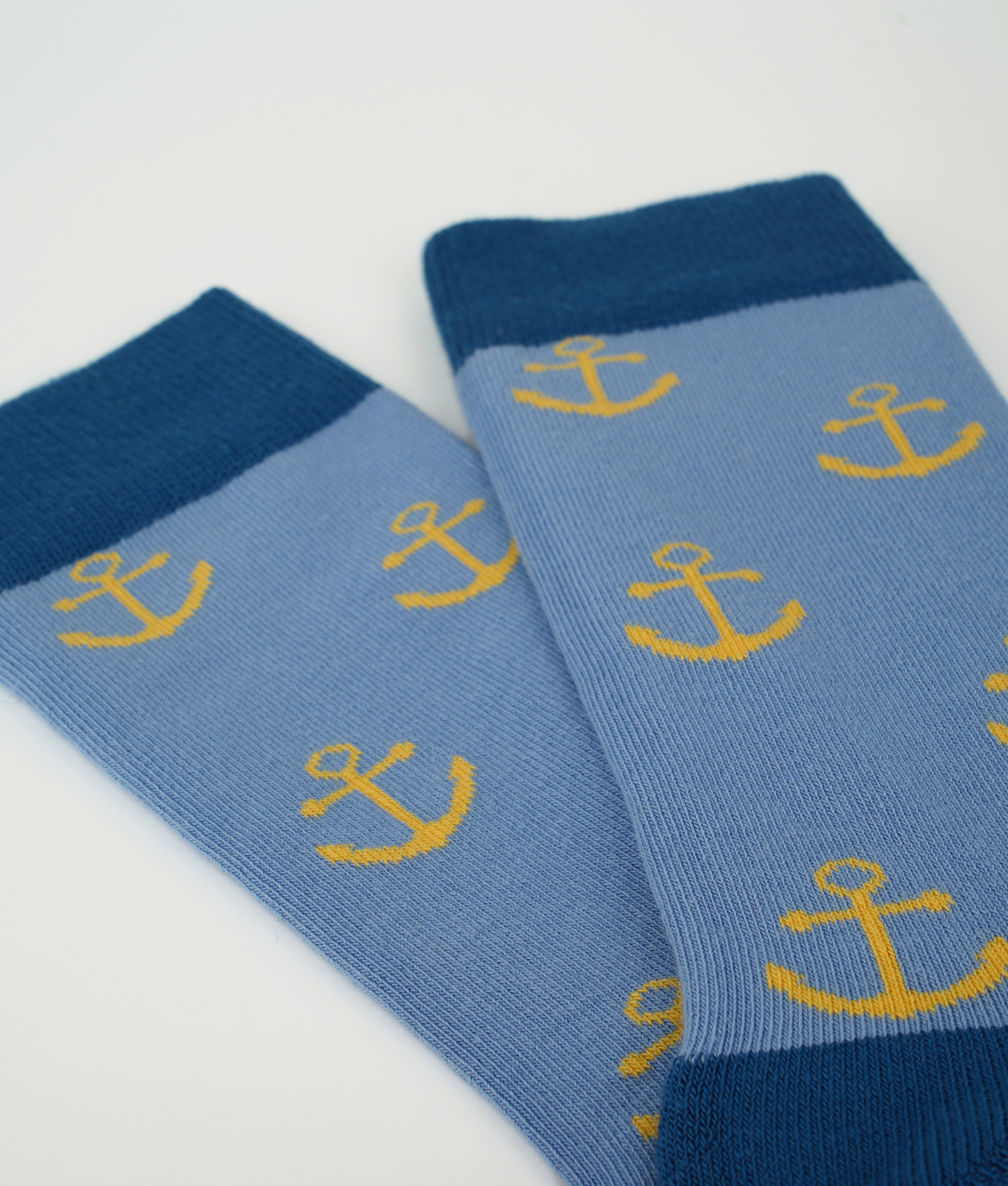 Chaussettes fantaisie en coton biologique avec motif d'ancres de bateaux marins