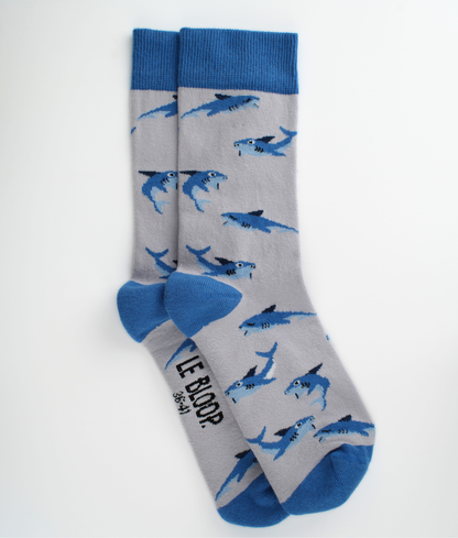 Chaussettes fantaisie en coton biologique avec motif de requins