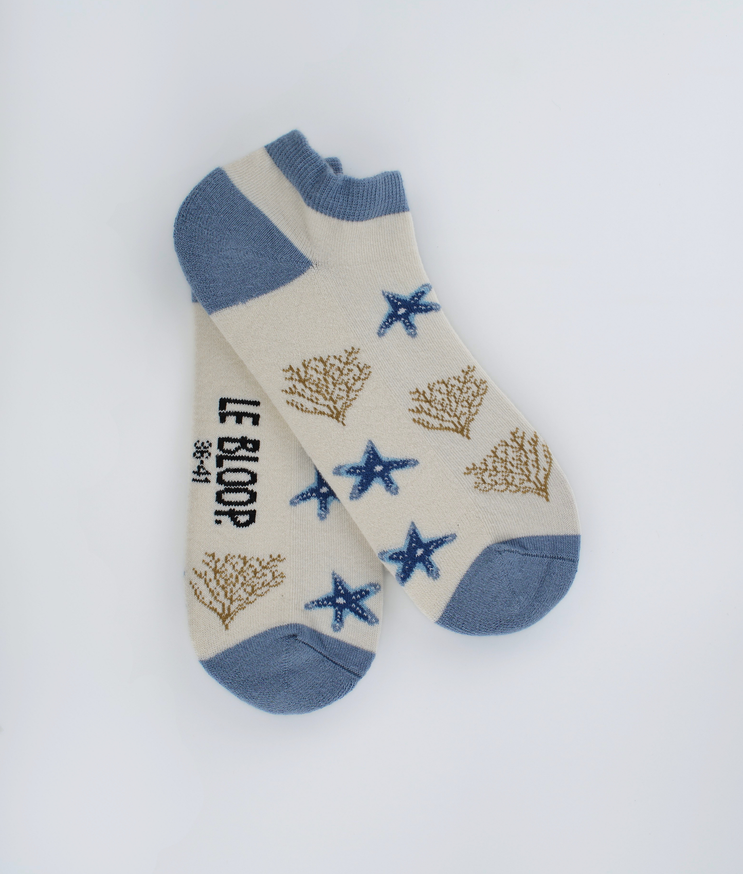 Socquettes fantaisie en coton biologique avec motif d'étoiles de mer