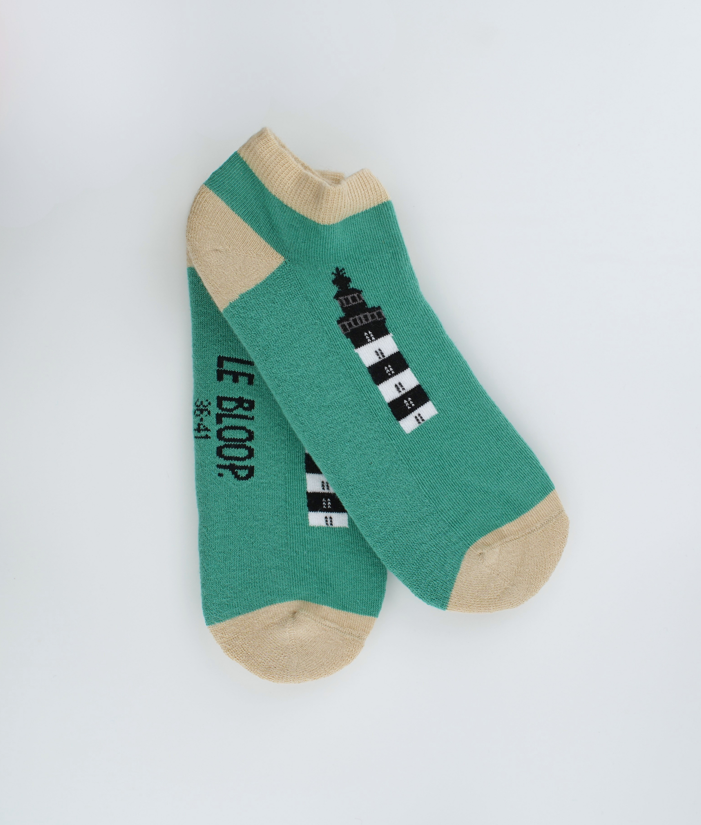 Socquettes fantaisie en coton biologique avec motif de phares du bord de mer