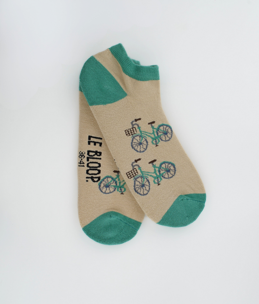 Socquettes fantaisie en coton biologique avec motif de vélos 